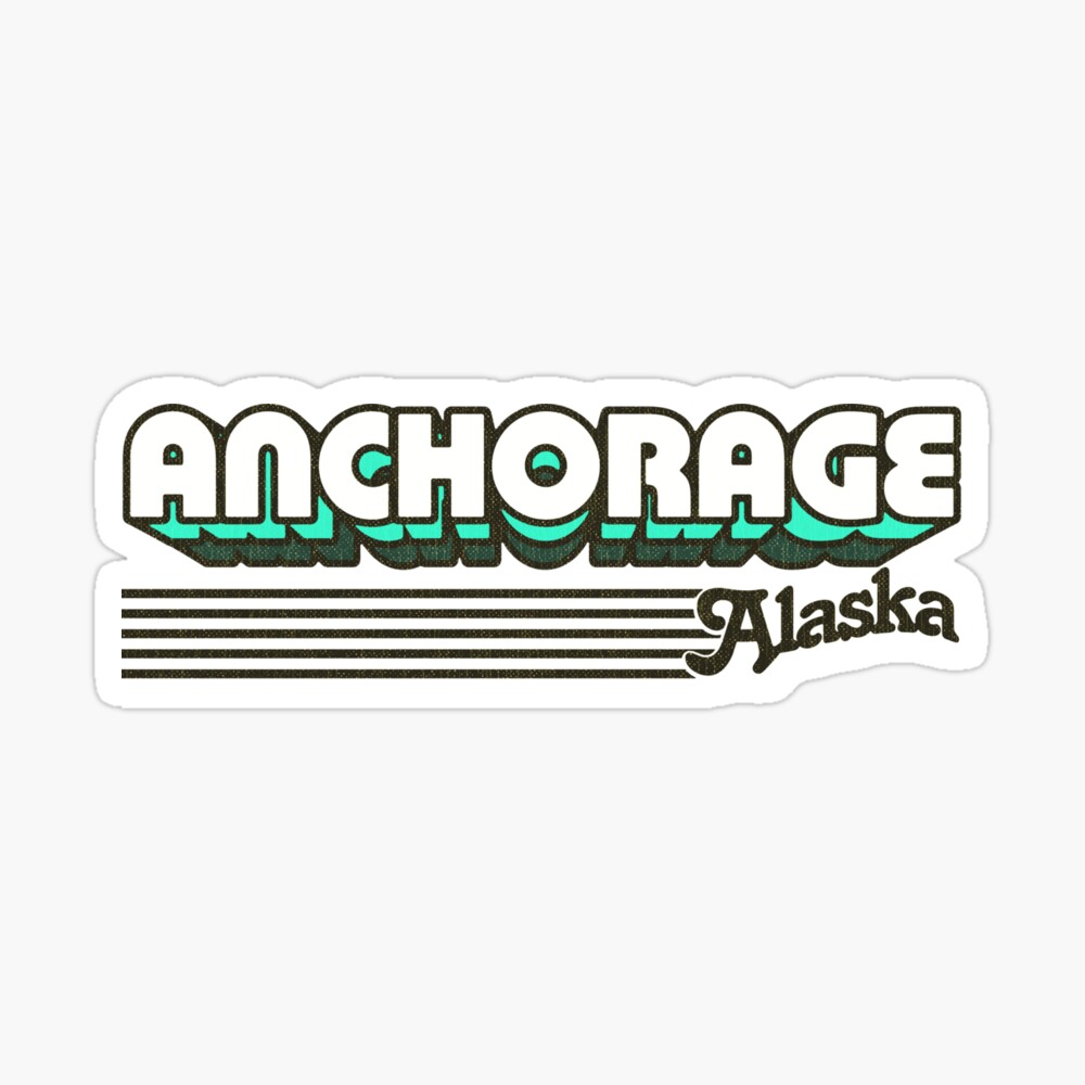 Anchorage, Alaska | Retro Stripes Sticker