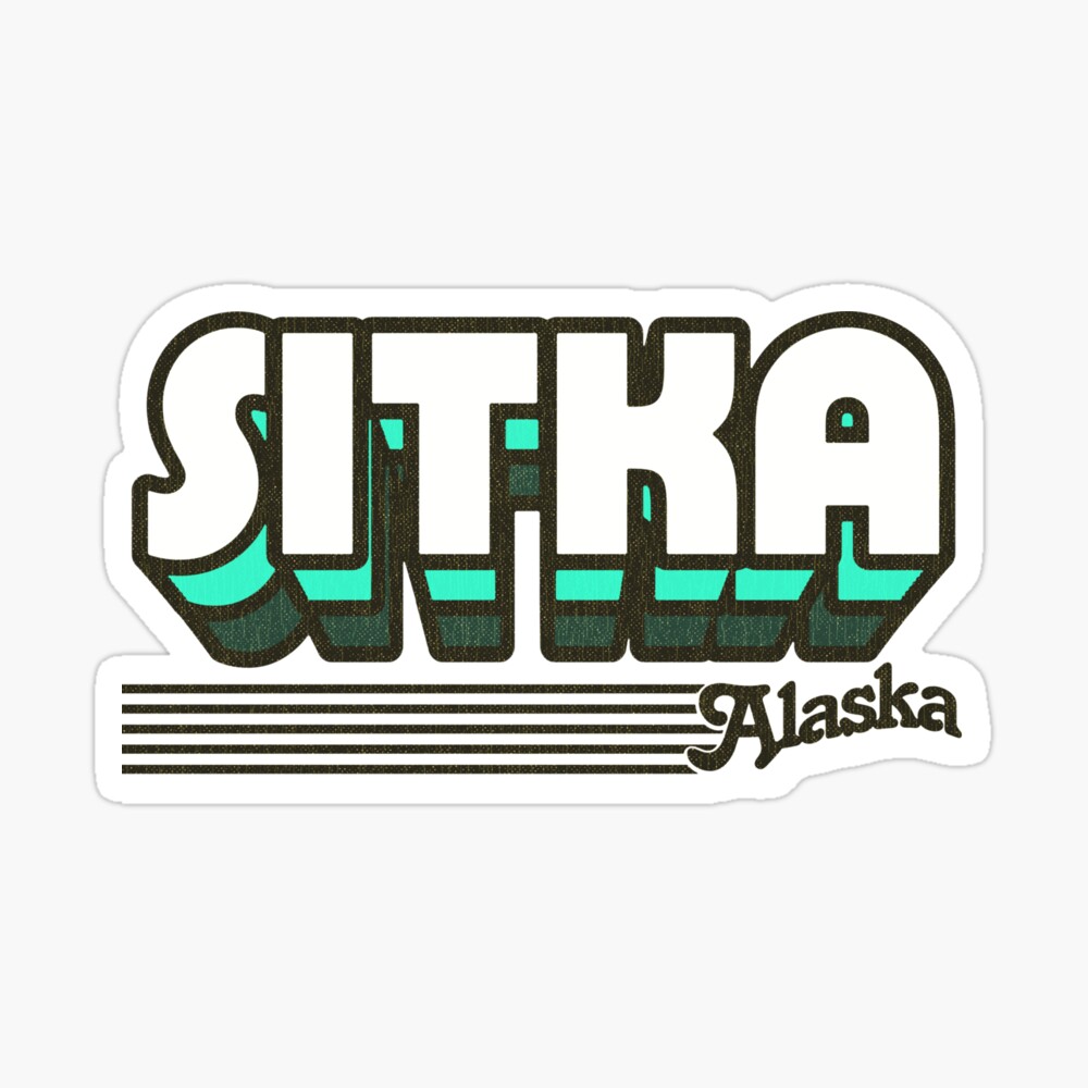 Sitka, Alaska | Retro Stripes Sticker