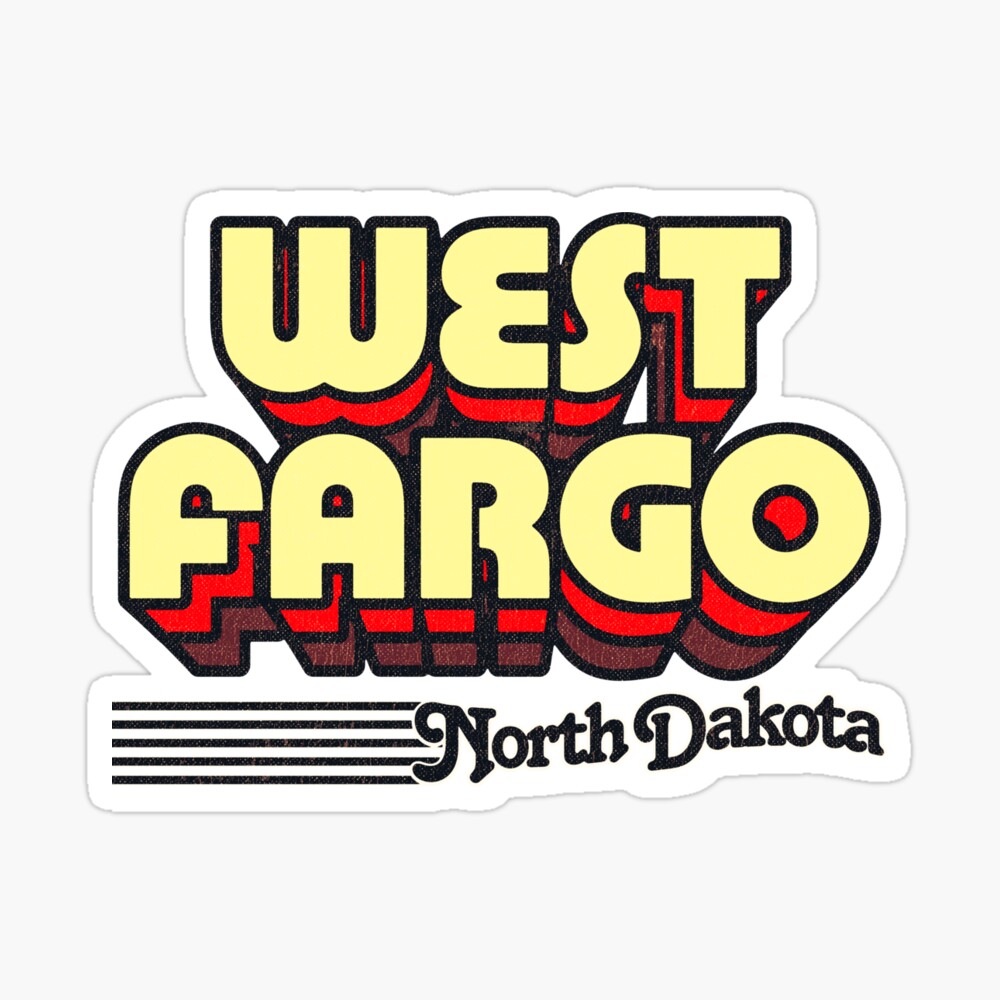 West Fargo, North Dakota | Retro Stripes Sticker