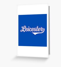Leicester England - Vintage Sports Typography Greeting Card