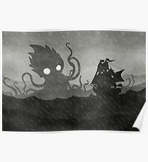 Regnerisches Schiff & Kraken Poster