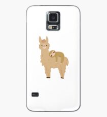 Entzückendes Sloth, das auf einem Lama sich entspannt Hülle & Klebefolie für Samsung Galaxy