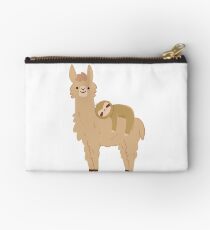 Adorable Sloth Relaxing on a Llama Studio Pouch
