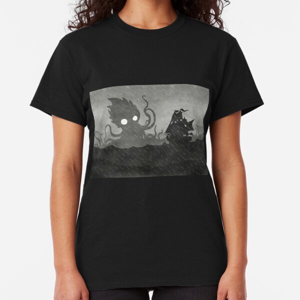Rainy Ship & Kraken Classic T-Shirt