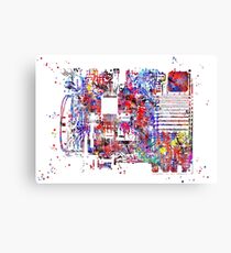 Computer motherboard, watercolor computer motherboard Canvas Print