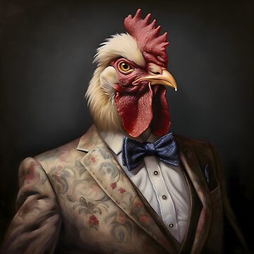 Cock Rooster Print Bow Tie