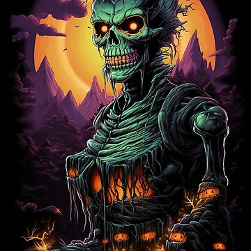 Baphomet Fire Zombie Monster Halloween Skull Baseball Jersey Shirt