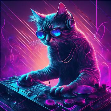 Sticker for Sale avec l'œuvre « DJ Meow - Exterminateur de souris » de  l'artiste antarte99
