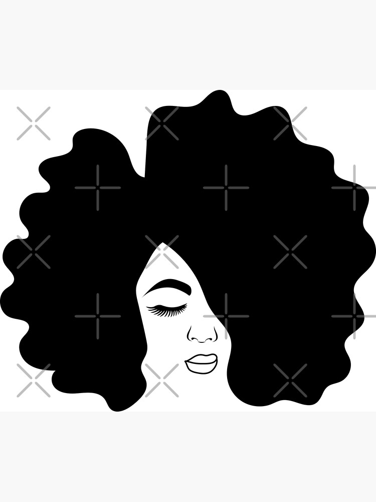 Big Afro Drawing Black Woman With Natural Hair Greeting Card By