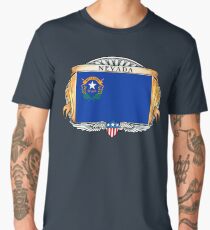 Nevada Art Deco Design with Flag Men's Premium T-Shirt