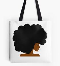 Big Curly Afro Natural Hair Black Woman Tote Bag