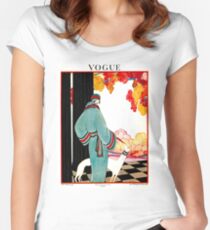 Camiseta entallada de cuello ancho VOGUE: Vintage 1922 Publicidad de impresión