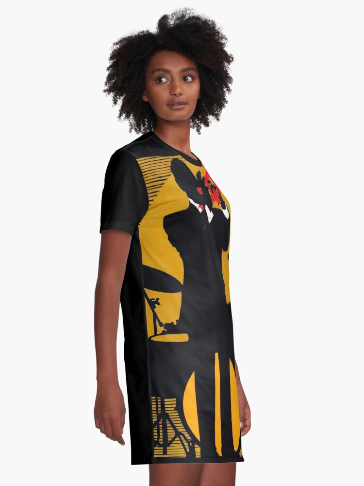 Alternate view of NEW ORLEANS;Vintage Mardi Gras Samba Orpheus Print Graphic T-Shirt Dress