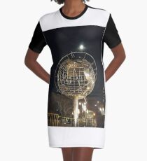Sphere, New York, Manhattan, Brooklyn, New York City, architecture, street, building, tree, car,   Graphic T-Shirt Dress