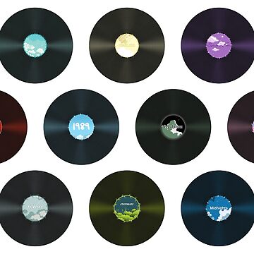 All Ten Vinyls of Taylor Swift Albums Clouds Design | Sticker