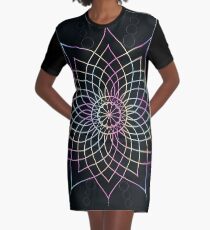 Rainbow Mandala Graphic T-Shirt Dress
