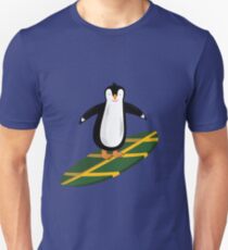 Surfing penguin Unisex T-Shirt