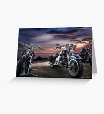 Harley Davidson beautiful sunset Greeting Card