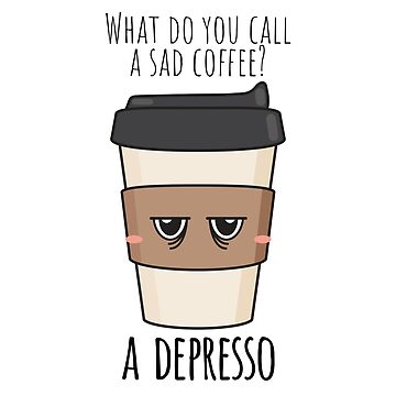 Depresso Retro Enamel Mug Cup - Funny Joke Coffee Espresso Depressing