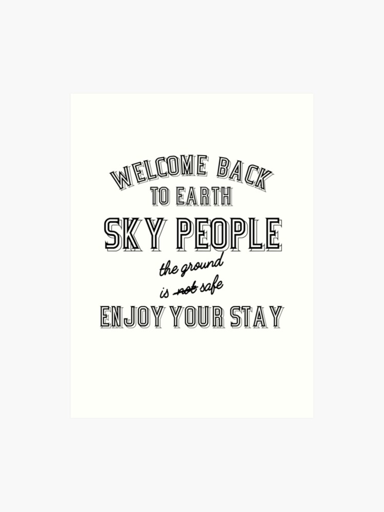 welcome back sky people art print welcome back sign to print