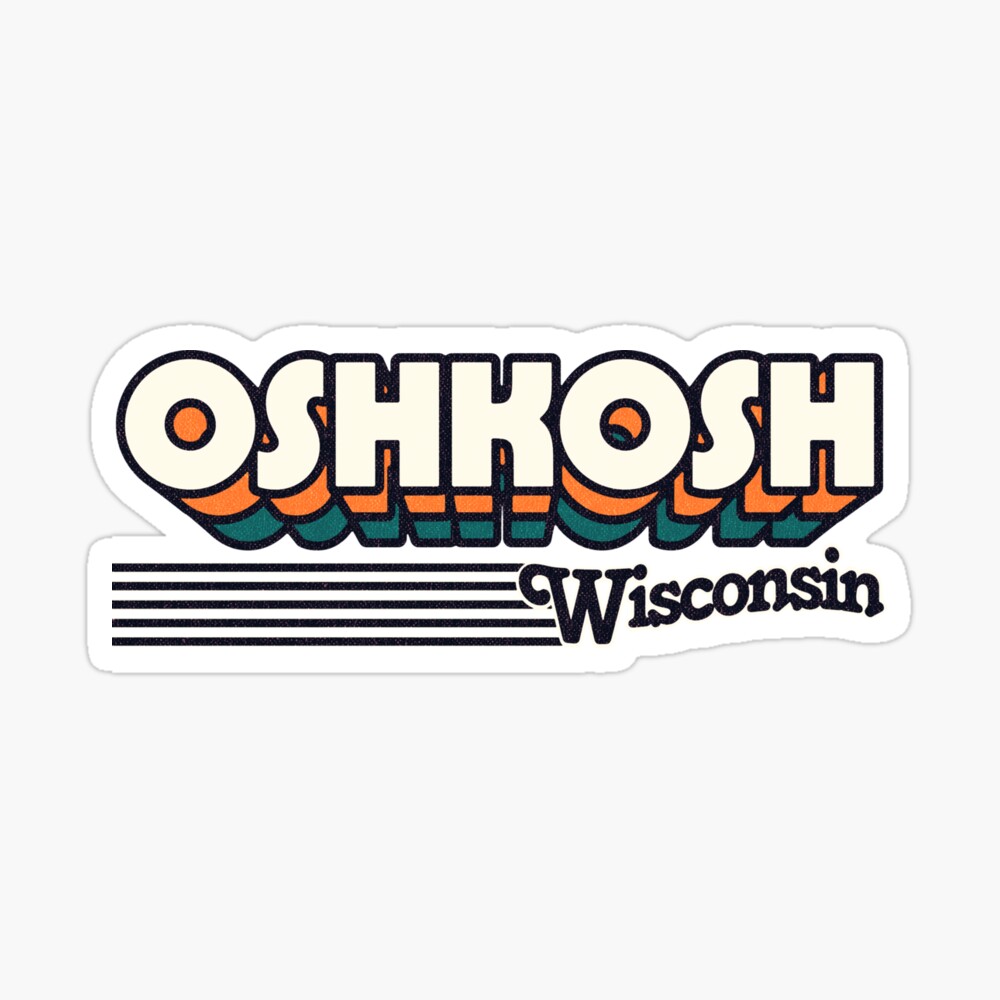 Oshkosh, Wisconsin | Retro Stripes Sticker