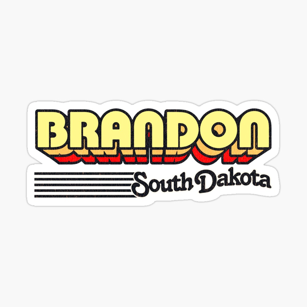 Brandon, South Dakota | Retro Stripes Sticker