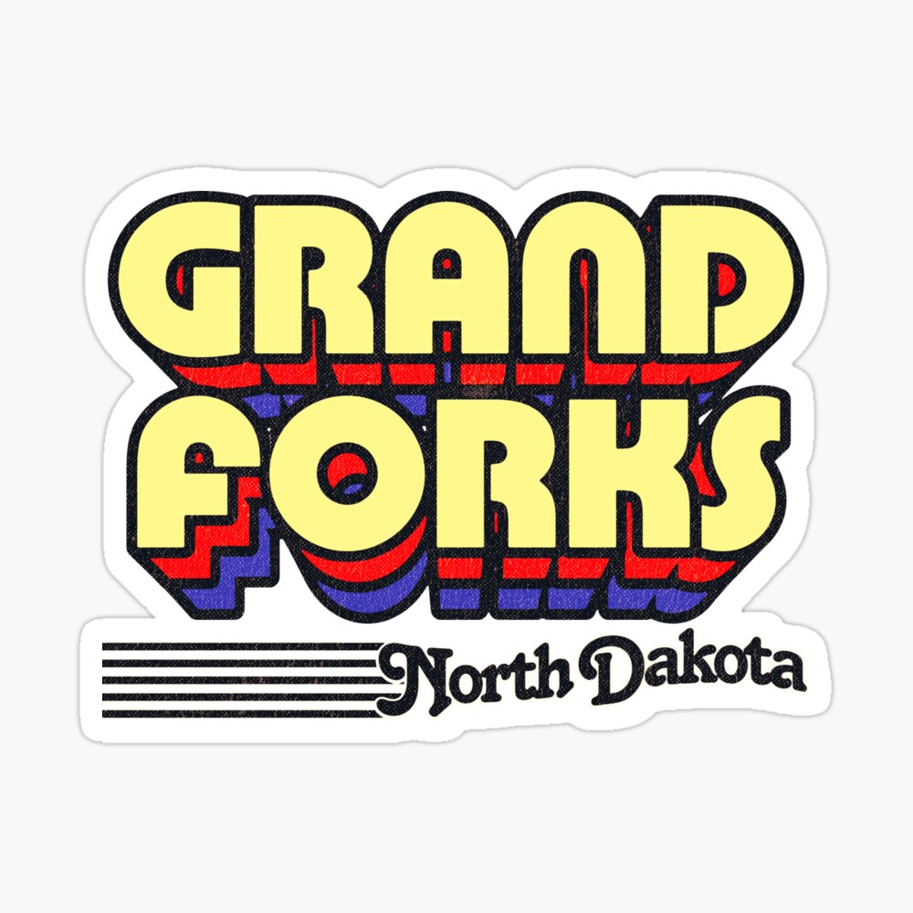Grand Forks, North Dakota | Retro Stripes Sticker