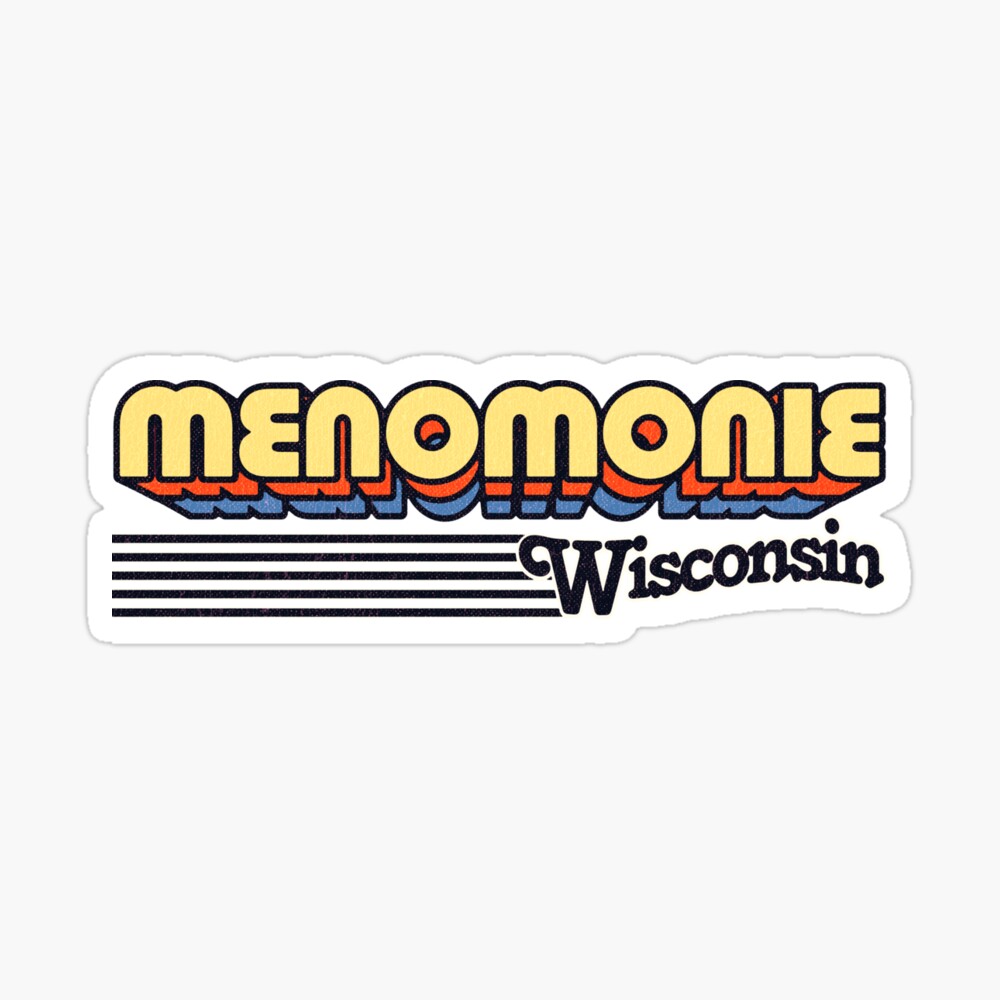 Menomonie, Wisconsin | Retro Stripes Sticker