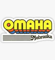 Omaha, Nebraska | Retro Stripes Sticker