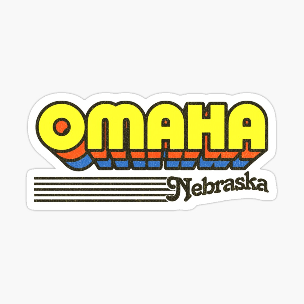 Omaha, Nebraska | Retro Stripes Sticker