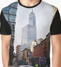 New York, Manhattan, Brooklyn, New York City, architecture, street, building, tree, car,   Graphic T-Shirt