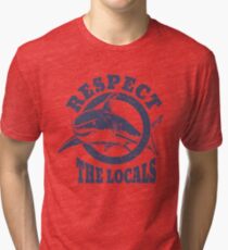 Respect The Locals Vintage Shark Tri-blend T-Shirt