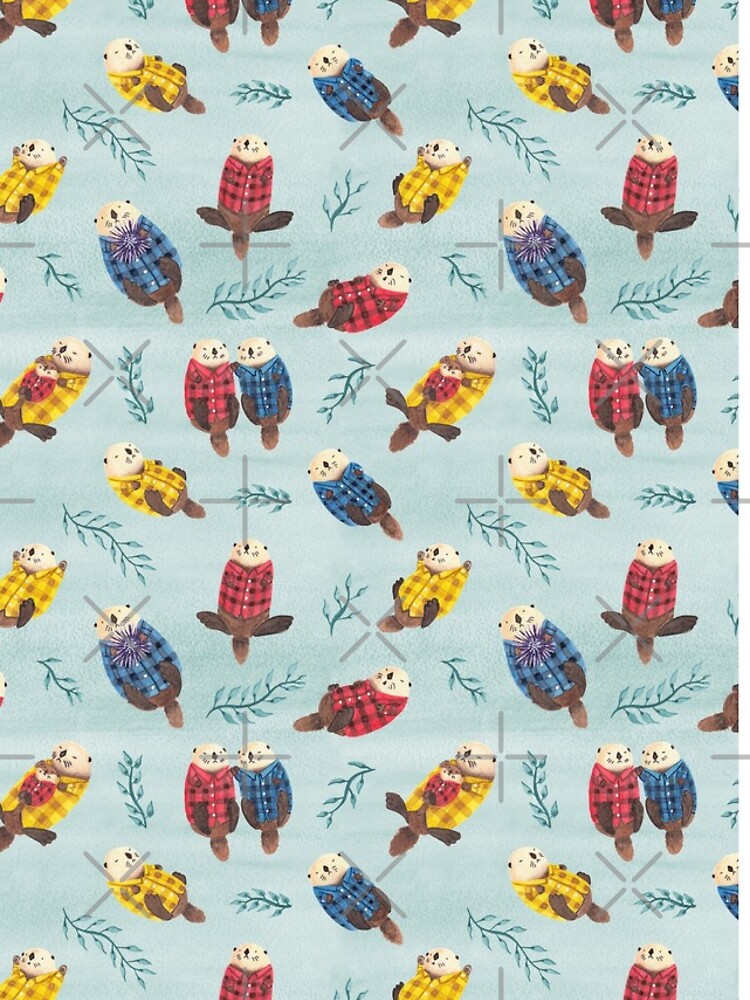 Sea Otters Wearing Plaid by emseeitch