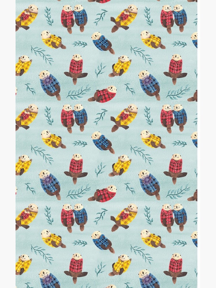 Sea Otters Wearing Plaid by emseeitch