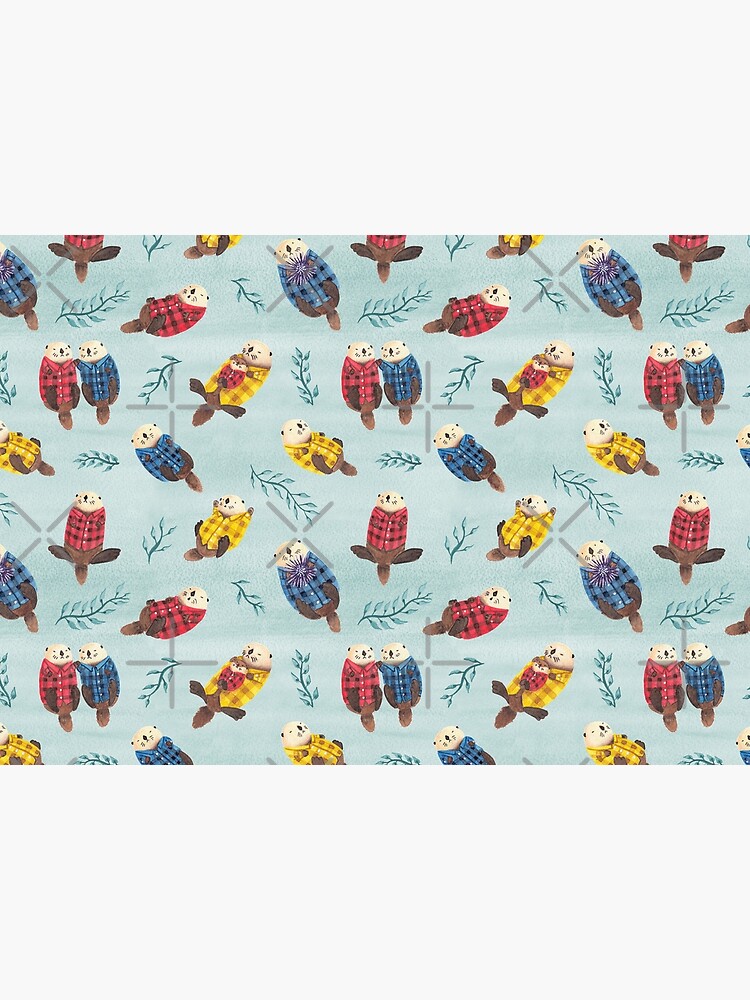 Sea Otters Wearing Plaid by emseeitch