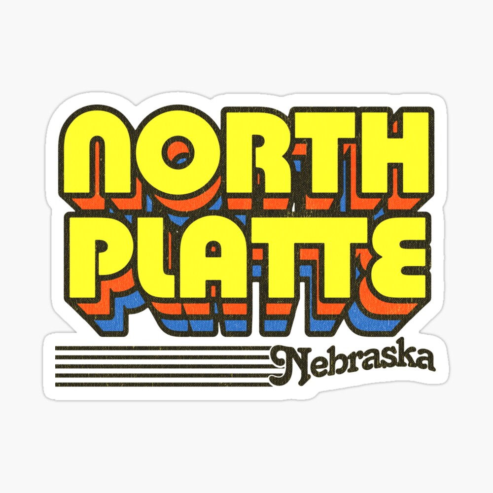 North Platte, Nebraska | Retro Stripes Sticker