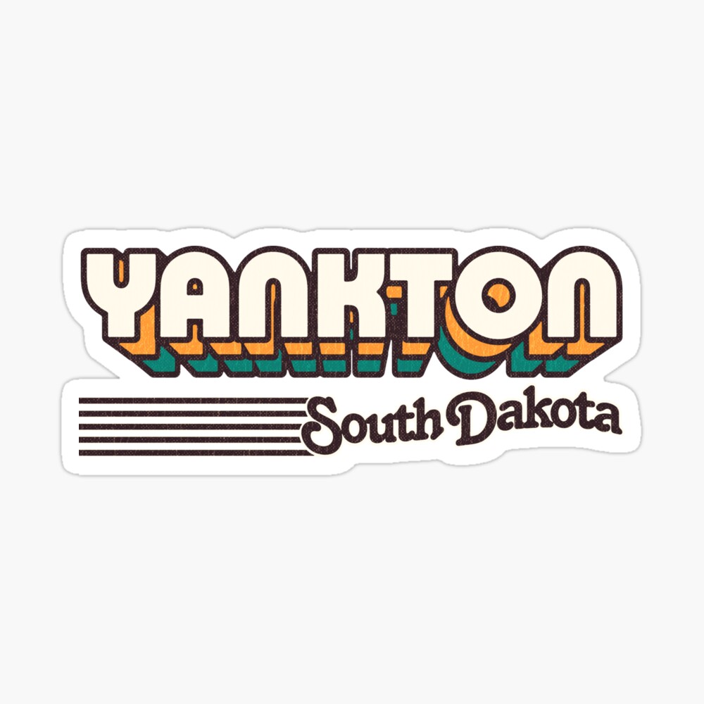 Yankton, South Dakota | Retro Stripes Sticker