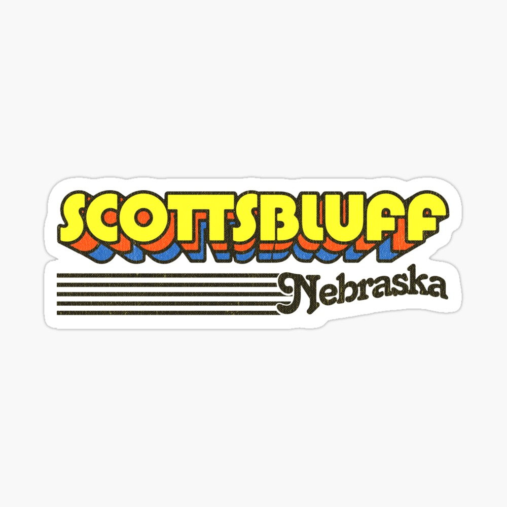 Scottsbluff, Nebraska | Retro Stripes Sticker