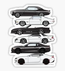 Six Gen Camaros Sticker