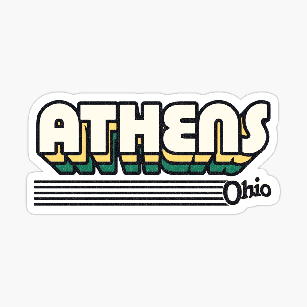 Athens, Ohio | Retro Stripes Sticker