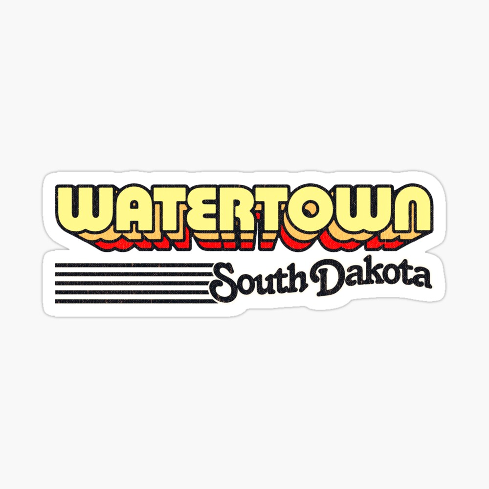 Watertown, South Dakota | Retro Stripes Sticker