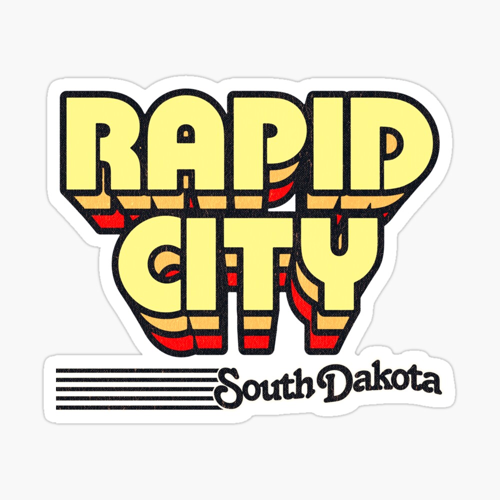 Rapid City, South Dakota | Retro Stripes Sticker