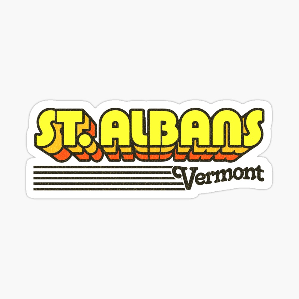 St. Albans, Vermont | Retro Stripes Sticker