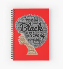 Black Woman Natural Hair Words In Afro Spiral Notebook