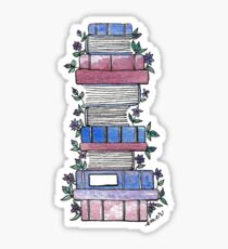 Flowery Books Sticker