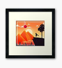 DnD Hero | Orange Scenic Mountain Landscape Framed Print