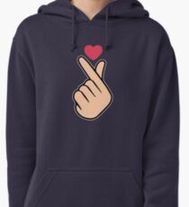 K Pop Love Heart Hand Sign Pullover Hoodie