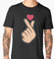 K Pop Love Heart Hand Sign Men's Premium T-Shirt