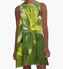 Green Flower A-Line Dress