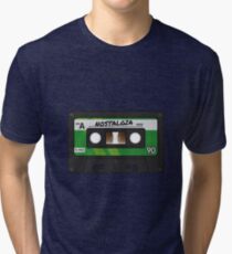 Cassette Tape - Green Nostalgia Tri-blend T-Shirt